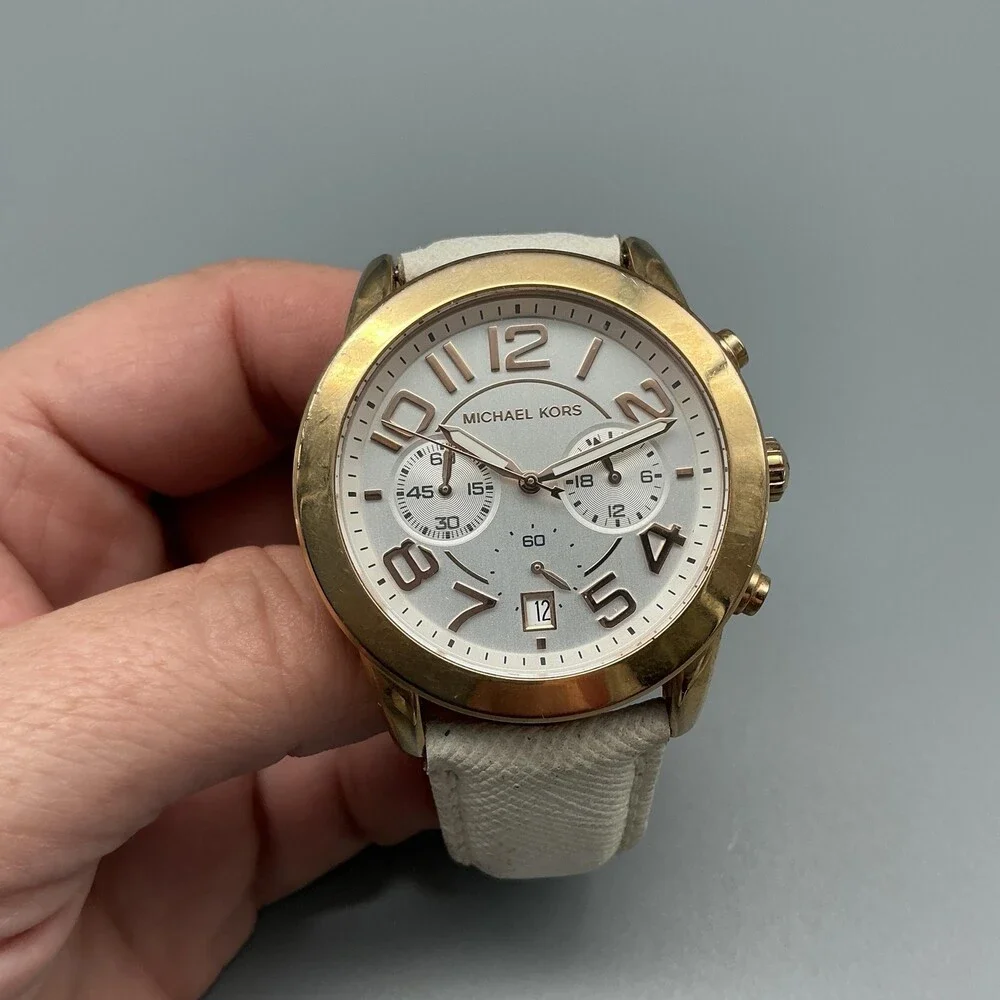 Michael Kors Mercer MK-2289 Womens Watch 41mm Rose Gold Tone New Battery